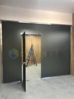 Перегородка в офис на зажимном профиле 40 мм