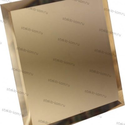 Зеркальная плитка с фацетом бронза квадрат 10mm ST1-03 25х25