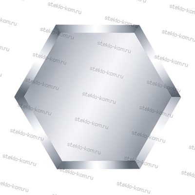 Зеркальная плитка с фацетом серебро пятиугольная 10mm ST