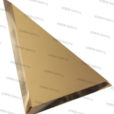 Зеркальная плитка с фацетом бронзовая матовая треугольная 10mm 30х30