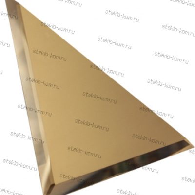 Зеркальная плитка с фацетом бронзовая матовая треугольная 10mm 25х25