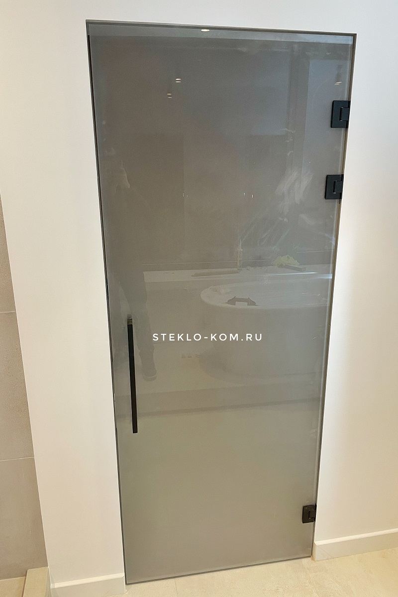 Душевая дверь с черной фурнитурой