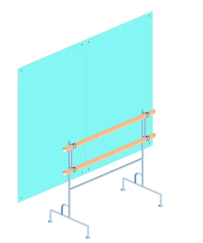 Двух рядный переносной балетный станок