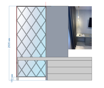 Зеркальное панно в спальню STK-F26 — изображение 2