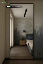 Большое зеркало с парящей подсветкой Soul от компании Стеклоком в выключенном состоянии