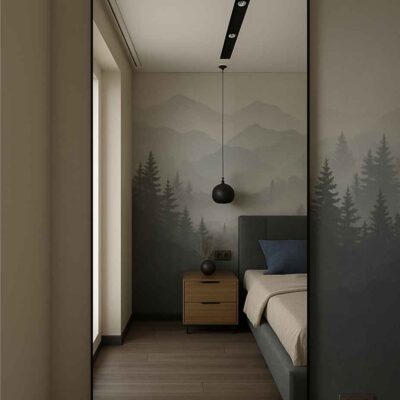 Большое зеркало с парящей подсветкой Soul от компании Стеклоком в выключенном состоянии