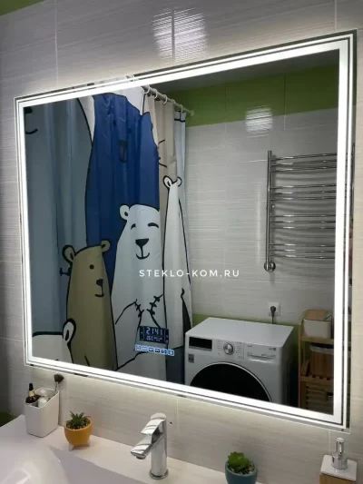 Зеркало с часами и музыкой в ванную комнату — изображение 3