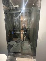 Бескаркасная раздвижная угловая дверь 110 х 90 см — изображение 8