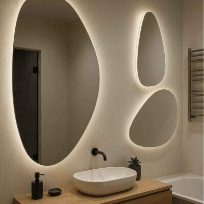 Дизайнерские зеркала формы капля с парящей подсветкой