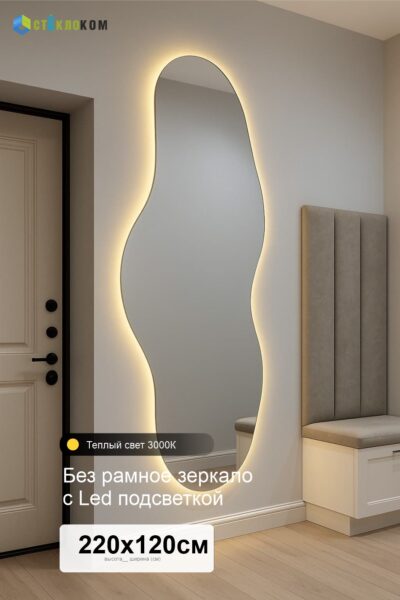 Интерьерное зеркало с подсветкой серии Blob, от компании Стеклоком