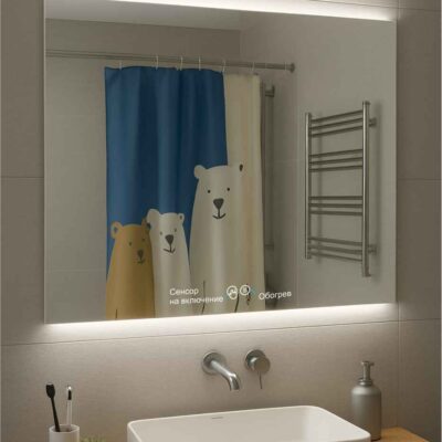 Парящее зеркало для ванной live с обогревом