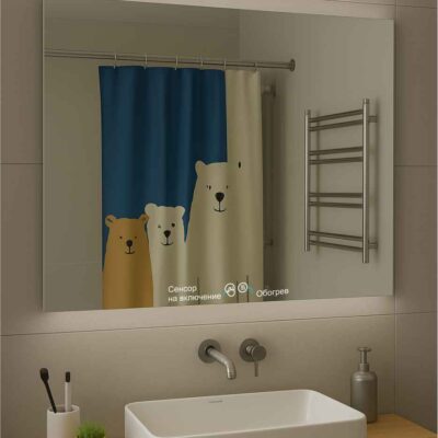 Парящее зеркало для ванной live с обогревом, в выключенном состоянии