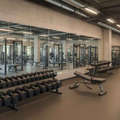 Зеркало в фитнес зал с доставкой и монтажем 2500 х 1000 мм