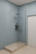 Перегородка в душ из стекла с хромированной фурнитурой