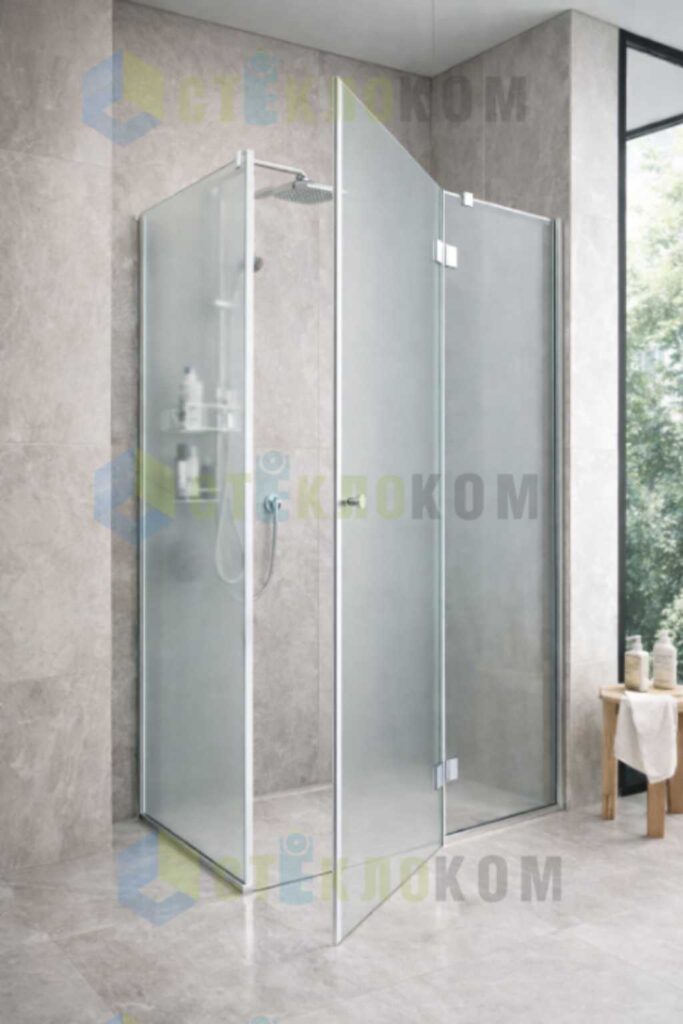 Душевой уголок из закаленного стекла 8 мм сатинато