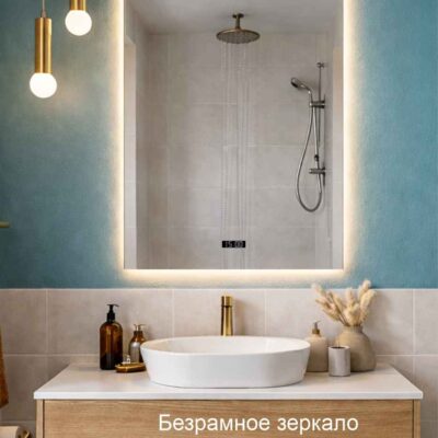 Парящее зеркало с подсветкой 120×80 в ванную