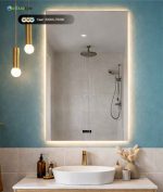 Парящее зеркало с подсветкой 120×80 в ванную