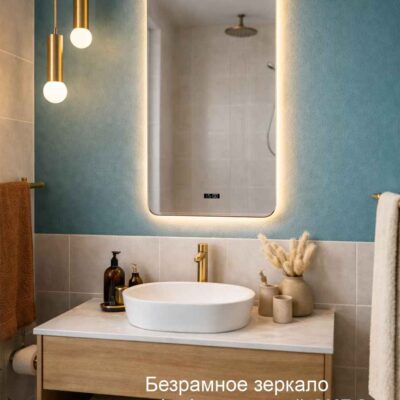 Прямоугольное зеркало с LED подсветкой 100×70