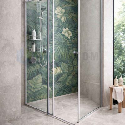 Угловая кабина с раздвижными дверями