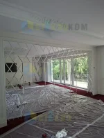 Зеркальное панно из ромбов на заказ, раскладка элементов