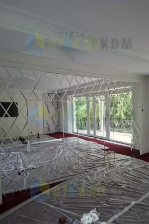 Зеркальное панно геометрия из фигур, индивидуальный заказ